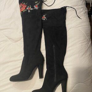 ZigiSoho over the knee Embroidered Boots